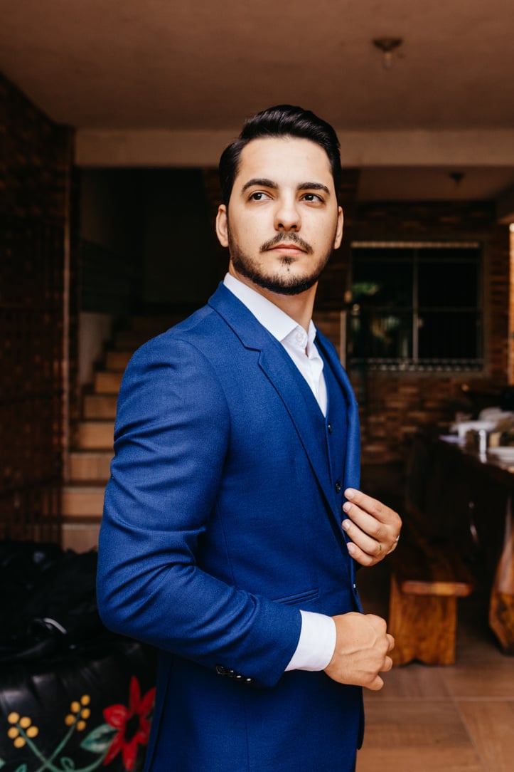 Handsome Man in Blue Suit