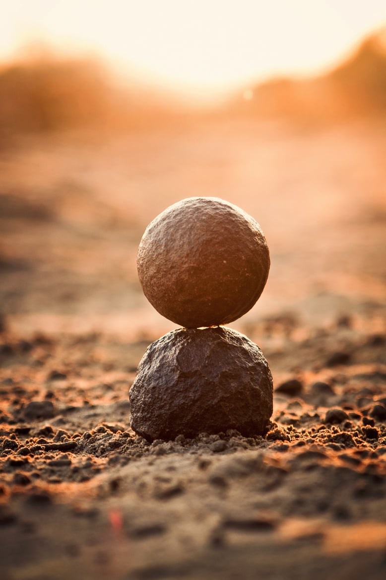 Balanced Rocks in Nature Background